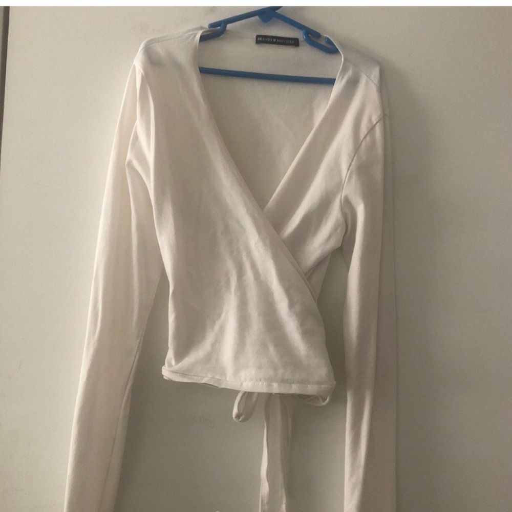 long sleeve white top